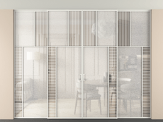 Перегородка Мозаик внутри проёма скрытое крепление в потолок 4 створки