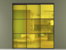 Перегородка Formato внутри проёма 3 створки с синхронным механизмом