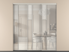 Перегородка Mosaic внутри проёма 3 створки с синхронным механизмом