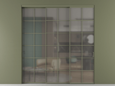 Перегородка Formato внутри проёма 3 створки с синхронным механизмом