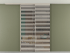 Перегородка Формато вдоль стены на потолок 2 створки с синхронным механизмом