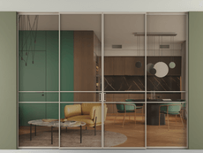 Перегородка Formato внутри проёма скрытое крепление в потолок 4 створки