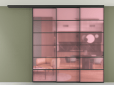 Перегородка Formato вдоль стены на потолок 3 створки с синхронным механизмом