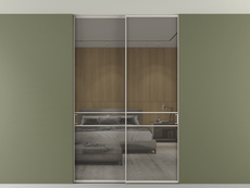 Перегородка Formato внутри проёма скрытое крепление в потолок 2 створки