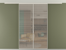 Перегородка Формато вдоль стены на потолок 2 створки