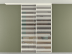 Перегородка Formato вдоль стены на потолок 2 створки с синхронным механизмом