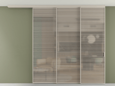 Перегородка Formato вдоль стены на потолок 3 створки с синхронным механизмом