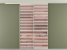 Перегородка Formato вдоль стены на потолок 2 створки с синхронным механизмом