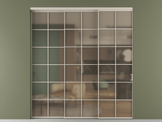 Перегородка Formato внутри проёма 3 створки с синхронным механизмом