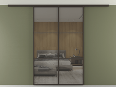 Перегородка Formato вдоль стены на потолок 2 створки