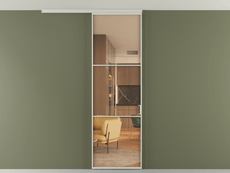 Перегородка Formato вдоль стены на потолок 1 створка