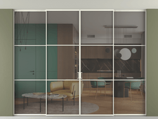 Перегородка Формато внутри проёма скрытое крепление в потолок 4 створки