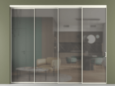 Перегородка Formato внутри проёма 4 створки с синхронным механизмом