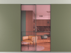 Перегородка Formato внутри проёма скрытое крепление в потолок 2 створки