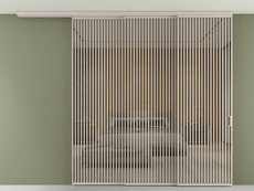 Перегородка Формато вдоль стены на потолок 3 створки с синхронным механизмом