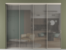 Перегородка Formato внутри проёма 4 створки с синхронным механизмом