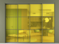 Перегородка Formato внутри проёма 4 створки с синхронным механизмом