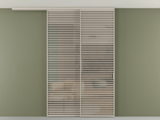 Перегородка Formato вдоль стены на потолок 2 створки с синхронным механизмом