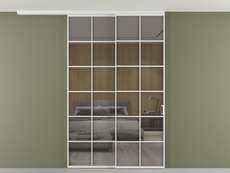 Перегородка Formato вдоль стены на потолок 2 створки с синхронным механизмом