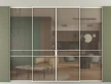 Перегородка Formato внутри проёма скрытое крепление в потолок 4 створки