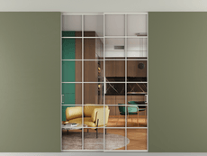 Перегородка Formato внутри проёма скрытое крепление в потолок 2 створки