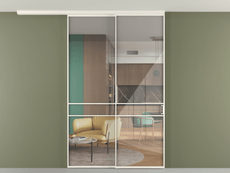 Перегородка Formato вдоль стены на потолок 2 створки с синхронным механизмом