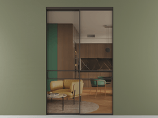 Перегородка Formato внутри проёма 2 створки