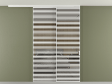 Перегородка Формато вдоль стены на потолок 2 створки с синхронным механизмом