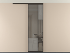 Перегородка Mosaic вдоль стены на потолок 1 створка