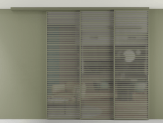 Перегородка Formato вдоль стены на потолок 3 створки с синхронным механизмом