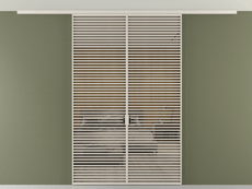 Перегородка Formato вдоль стены на потолок 2 створки