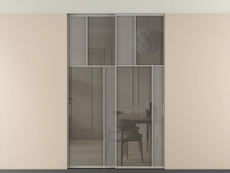 Перегородка Mosaic внутри проёма скрытое крепление в потолок 2 створки