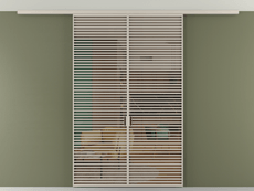 Перегородка Formato вдоль стены на потолок 2 створки