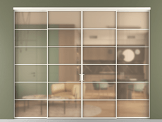 Перегородка Formato внутри проёма 4 створки