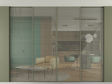 Перегородка Формато внутри проёма скрытое крепление в потолок 4 створки