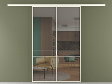 Перегородка Formato вдоль стены 2 створки