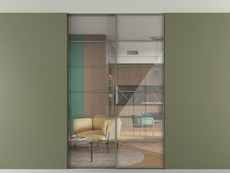 Перегородка Формато внутри проёма скрытое крепление в потолок 2 створки