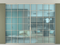 Перегородка Formato внутри проёма четырёхстворчатая со скрытым креплением в потолок