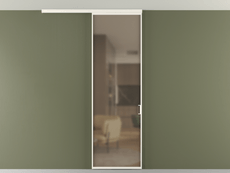 Перегородка Формато вдоль стены на потолок 1 створка