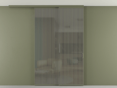 Перегородка Formato вдоль стены на потолок 2 створки с синхронным механизмом