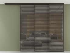 Перегородка Формато вдоль стены на потолок 3 створки с синхронным механизмом