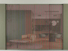 Перегородка Formato внутри проёма скрытое крепление в потолок 4 створки