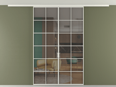 Перегородка Формато вдоль стены на потолок 2 створки