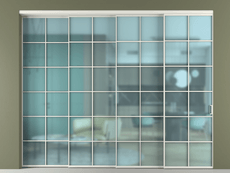 Перегородка Formato внутри проёма 4 створки с синхронным механизмом