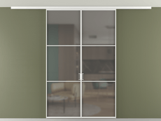 Перегородка Формато вдоль стены на потолок 2 створки