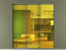 Перегородка Formato внутри проёма 3 створки с синхронным механизмом