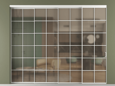 Перегородка Formato внутри проёма 4 створки с синхронным механизмом