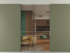 Перегородка Formato внутри проёма скрытое крепление в потолок 2 створки