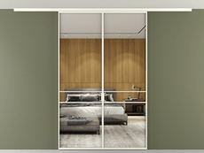 Перегородка Formato вдоль стены на потолок 2 створки