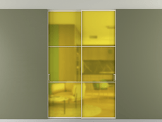 Перегородка Formato внутри проёма двустворчатая со скрытым креплением в потолок